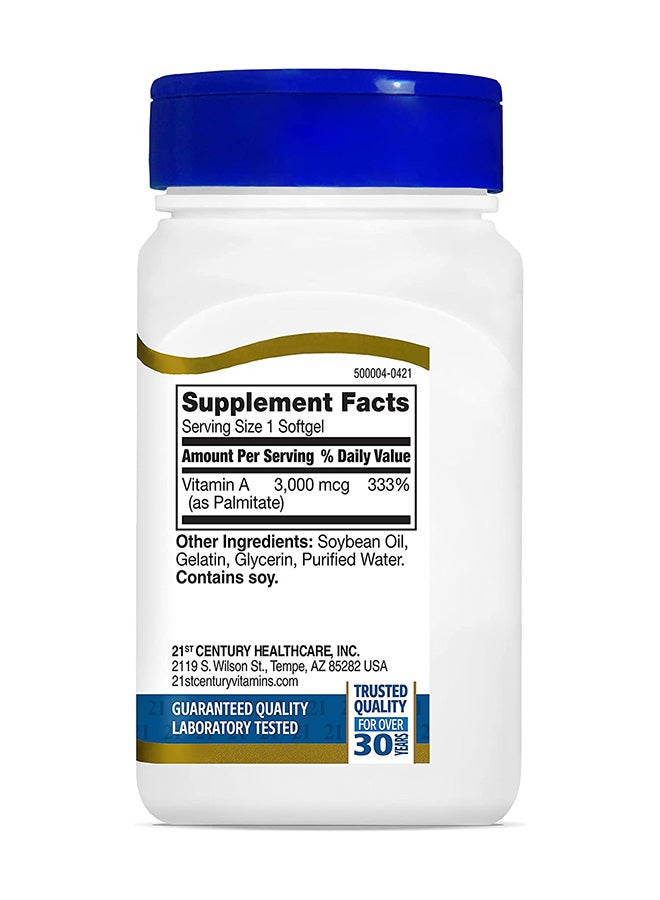 القرن الحادي والعشرون مكمل فيتامين A لدعم صحة العين - 110 كبسولات هلامية - Image 3